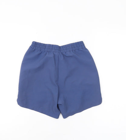 Back view of Slazenger boys’ blue athletic shorts 9-10 years