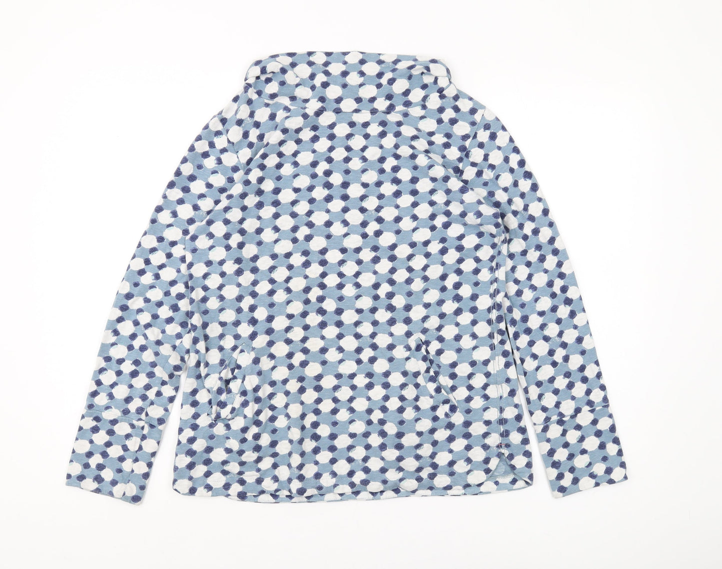 White Stuff Women's Blue Polka Dot T-Shirt UK 10