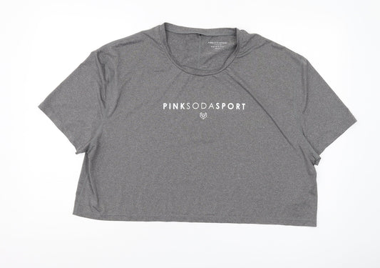 Pink Soda Sport Women's Grey T-Shirt, Size 22
