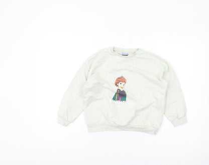Front view of George girls’ frozen blue pullover sweatshirt 7-8 years