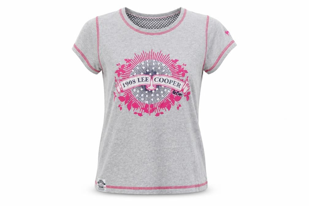 Lee Cooper Women's Grey T-Shirt, Size 14, Casual Vintage Look