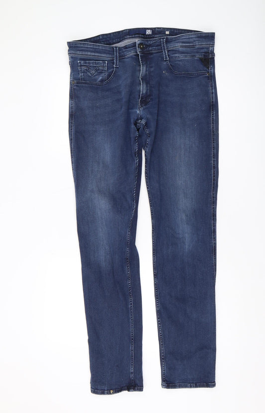Replay Men's Blue Straight Jeans Size 36