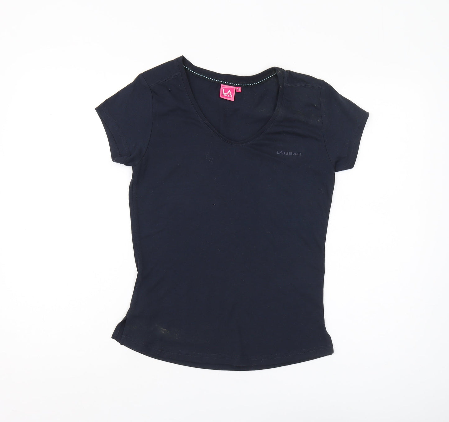 LA Gear Women's Black V-Neck T-Shirt Size 12