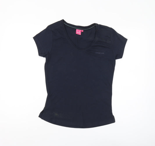 LA Gear Women's Black V-Neck T-Shirt Size 12