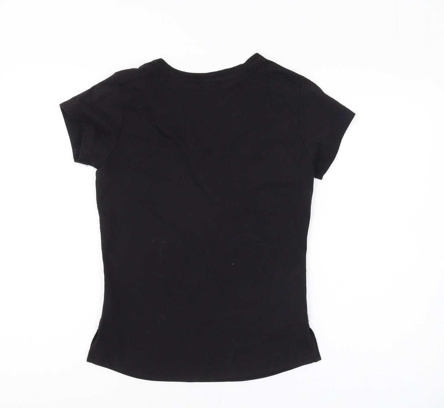 LA Gear Women's Black Basic V-Neck T-Shirt Size 12