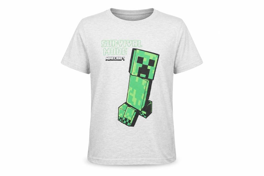 Minecraft Boys Grey Graphic Print T-Shirt 10 Years