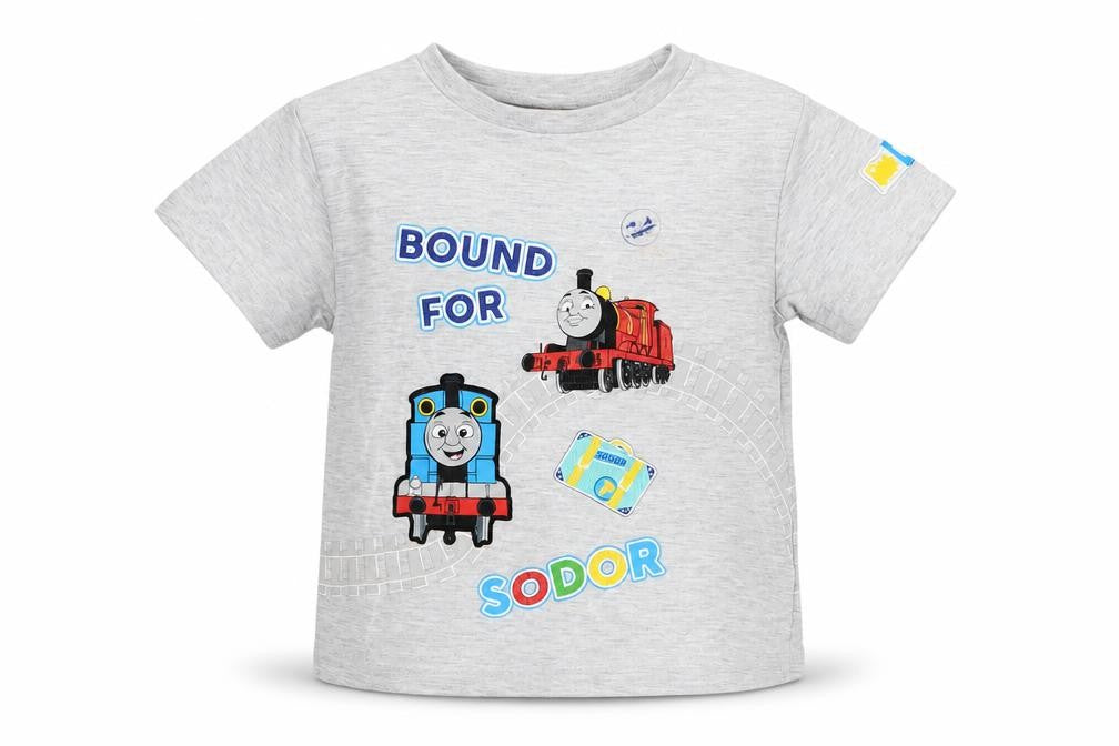 Character.com Boys' Grey Thomas T-Shirt, 2-3 Years, Graphic Print