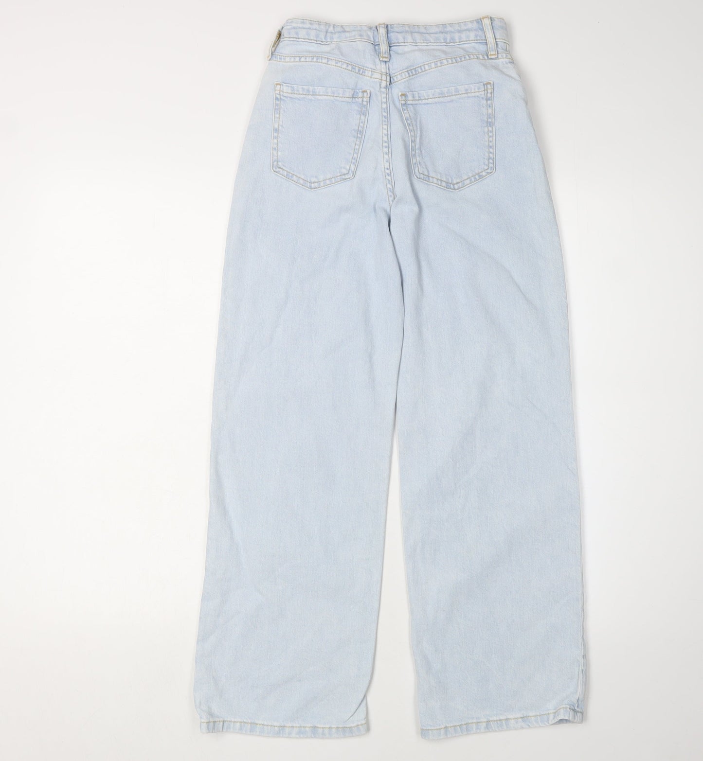 H&M Girls Blue Wide-Leg Jeans 10-11 Years with Heart Accents