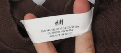 Close-up detail of H&M boys’ brown sonic sweatshirt 11-12 years
