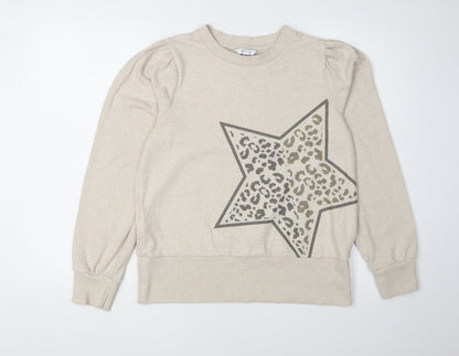 Next Women's Beige Animal Print Pullover M