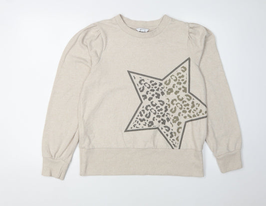Next Women's Beige Animal Print Pullover M