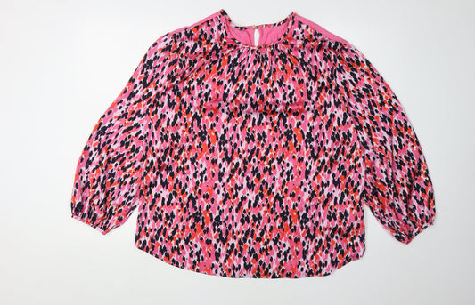 Marks and Spencer Women's Pink Animal Print Blouse 10