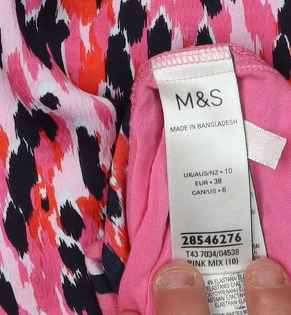 Marks & Spencer Women's Pink Animal Print Blouse 10