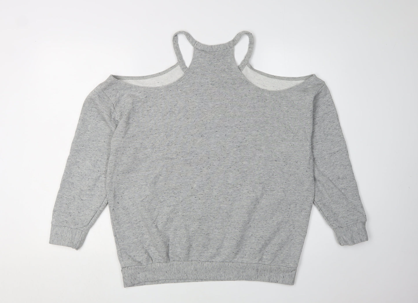 Sparkle & Fade Women's Grey Small Cold Shoulder Sweatshirt