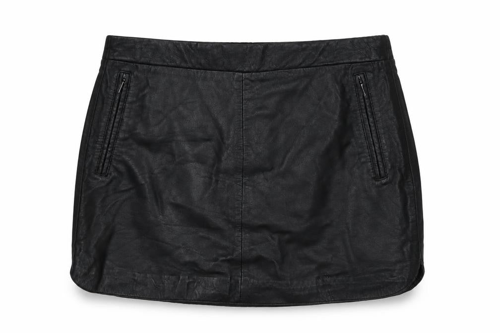 Mango Women's Black Leather Pencil Skirt Size 6