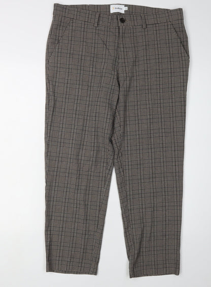 Farah Men's Multicoloured Check Slim Chino Trousers 34