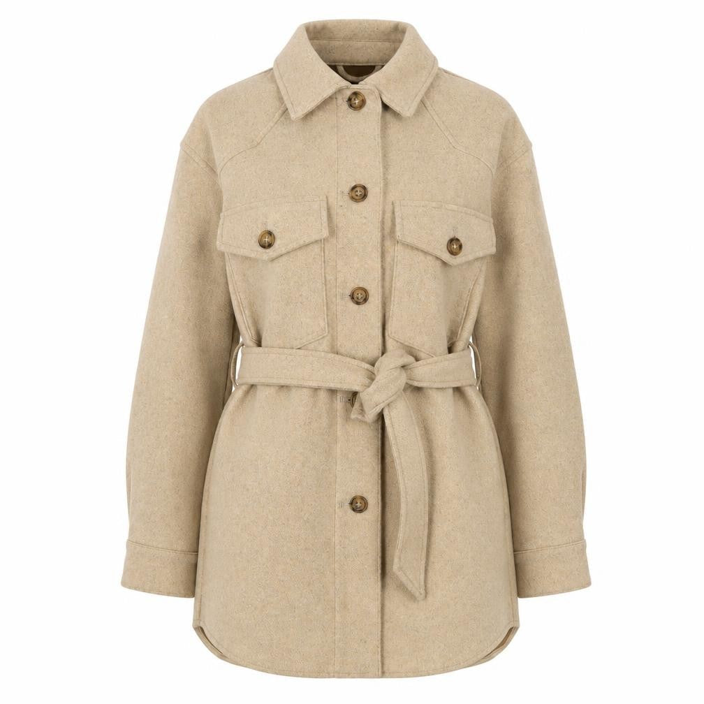 ZARA Women's Beige Mid-Length Wool Coat XS