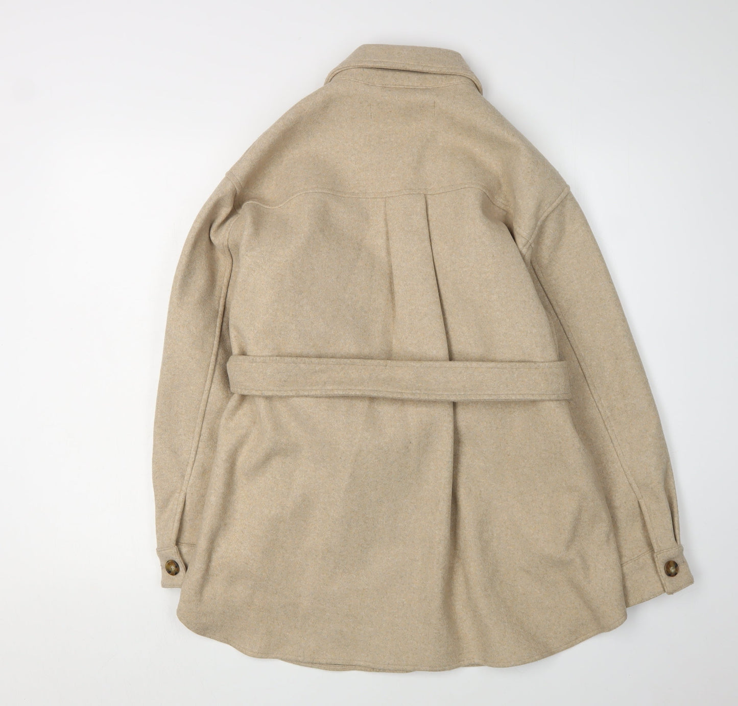ZARA Women's Beige Mid-Length Wool Coat XS