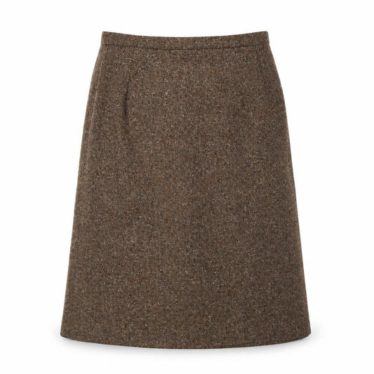 Angela Gore Women's Brown Wool Midi Skirt, UK 2