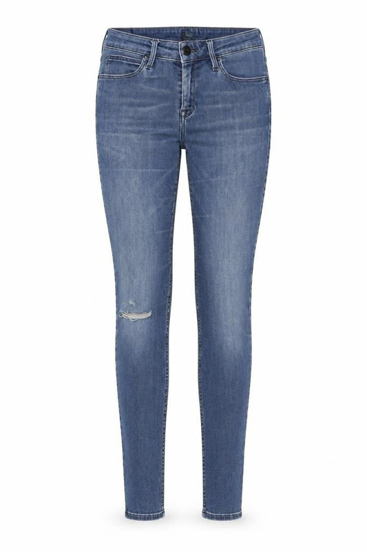 Lee Women's Blue Skinny Jeans Size 10, Distressed Denim
