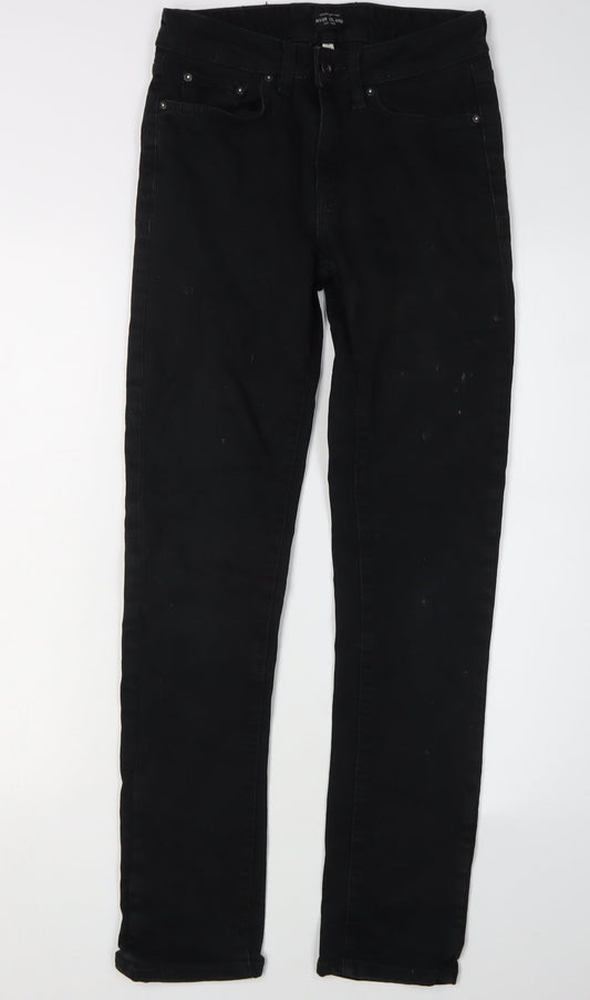River Island Men's Black Skinny Denim Jeans Size 26 Slim