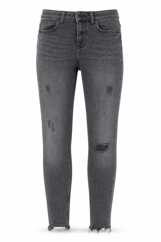 Zara Women's Grey Skinny Distressed Denim Jeans Size 8