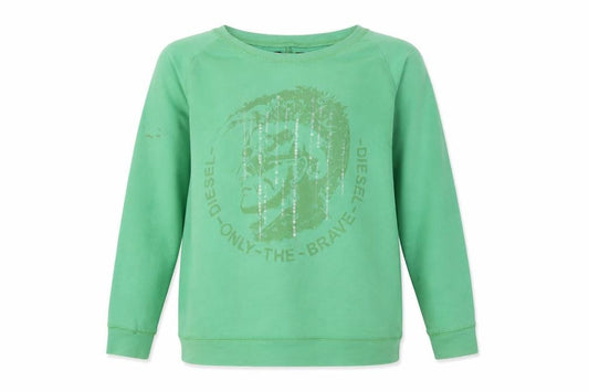 Diesel Women's Green Logo Sequin Pullover Sweatshirt - Size M