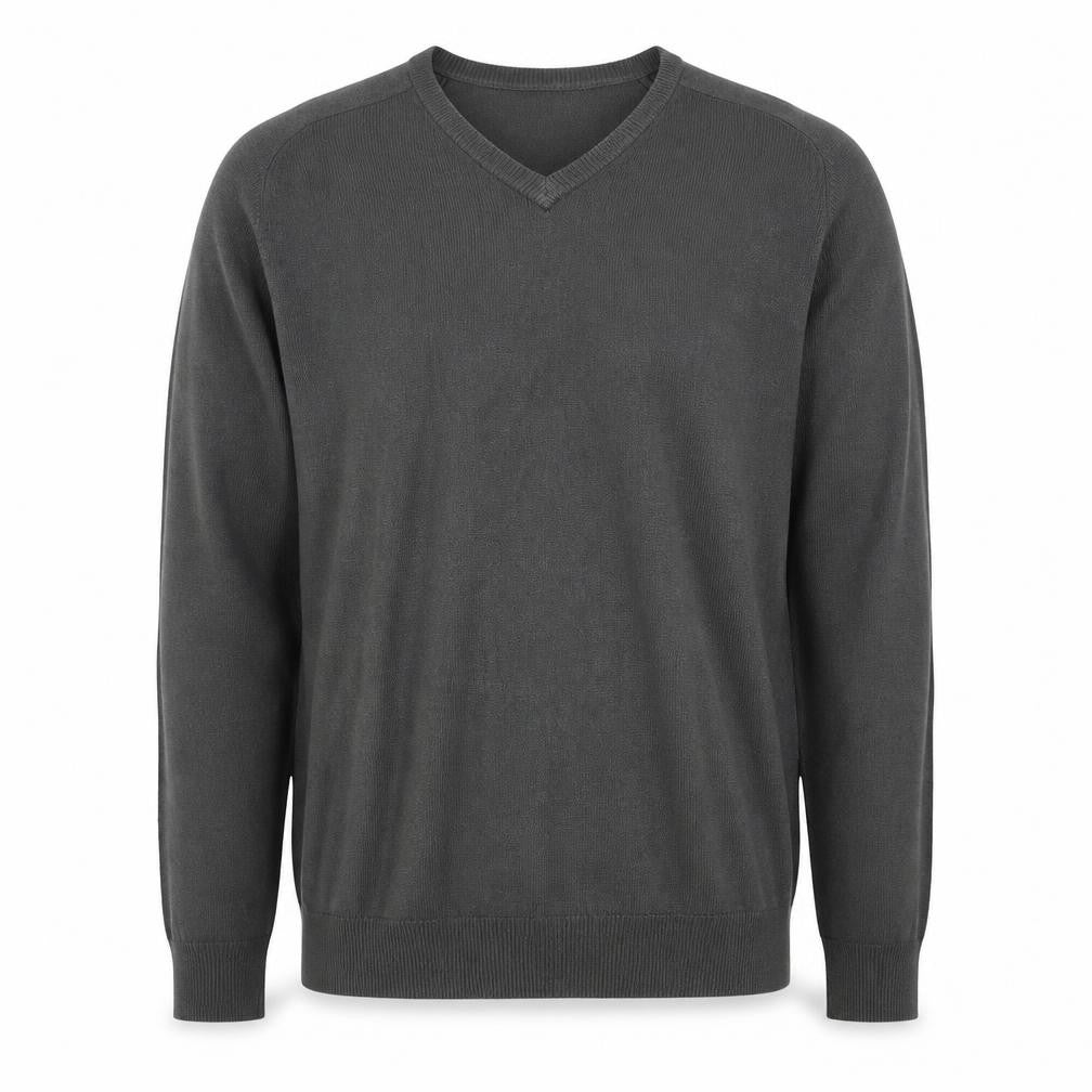 Guise Men's Grey V-Neck Pullover Jumper, M, Regular Fit