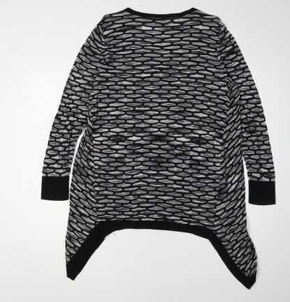 Laura Ashley Women's Black V-Neck Pullover Jumper, Size 12