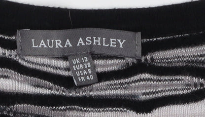 Laura Ashley Women's Black V-Neck Pullover Jumper, Size 12