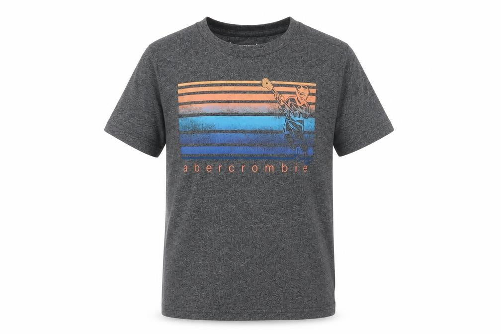 Abercrombie & Fitch Kids Boys Grey Graphic T-Shirt 5-6 Years Casual