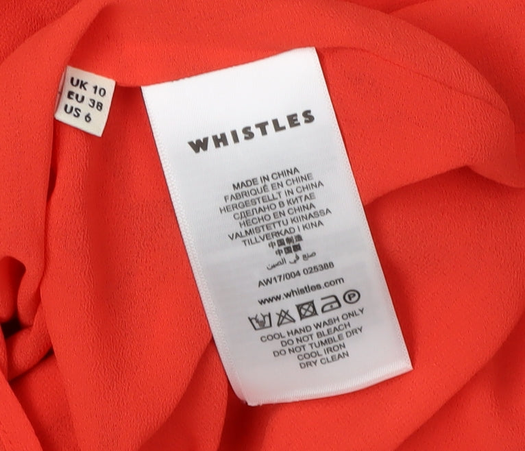 Whistles Women Orange Sheath Dress Size 10