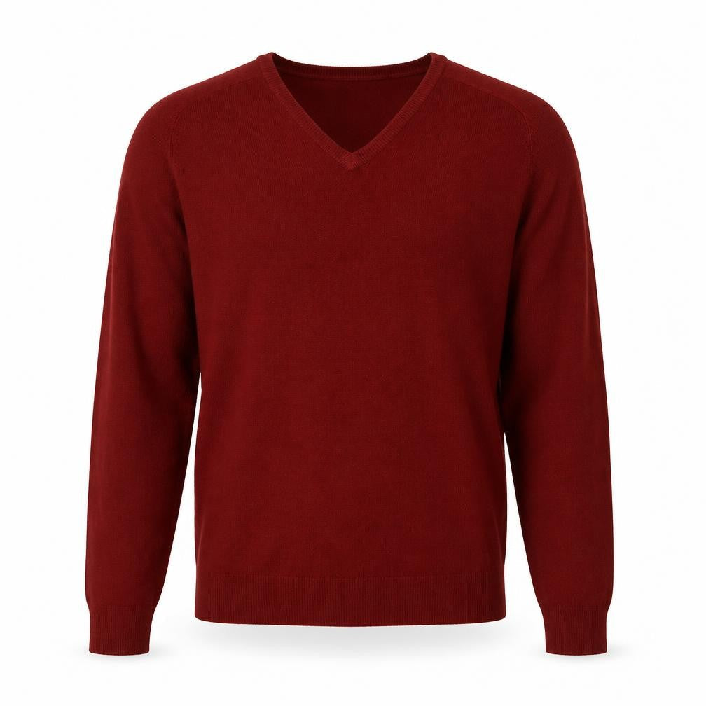 Guise Men's Red V-Neck Acrylic Pullover Jumper, M