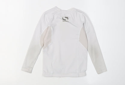 Back view of Sondico boys’ white football jersey, 3-4 years, long sleeve