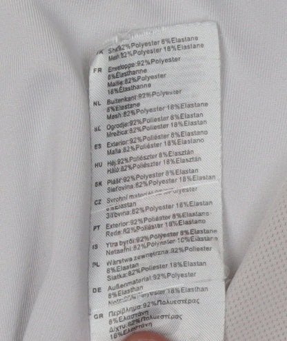 Brand and care label for Sondico boys’ white football jersey, 3-4 years, long sleeve