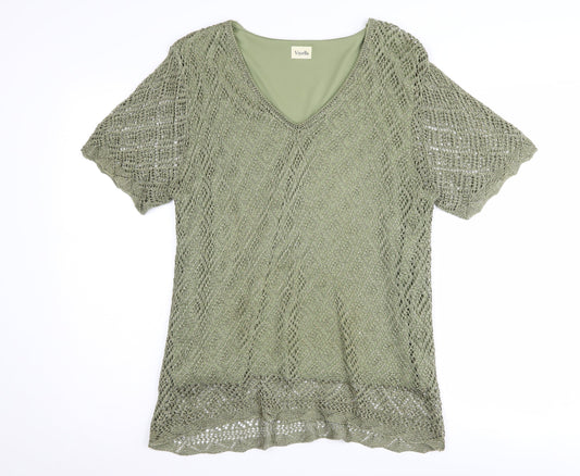 Viyella Women's Green V-Neck Pullover Jumper XL