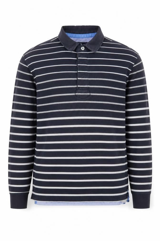 Blue Harbour Men's Black M Striped Long Sleeve Polo