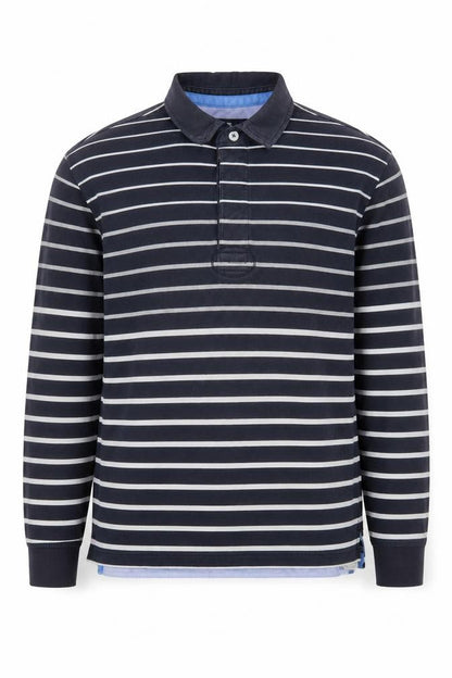 Blue Harbour Men's Black M Striped Long Sleeve Polo