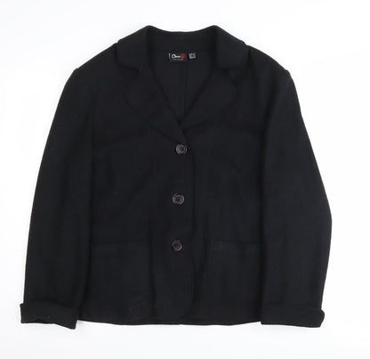 Additional front view of Oscar B. Women's Black Wool Blend Blazer -, size 16