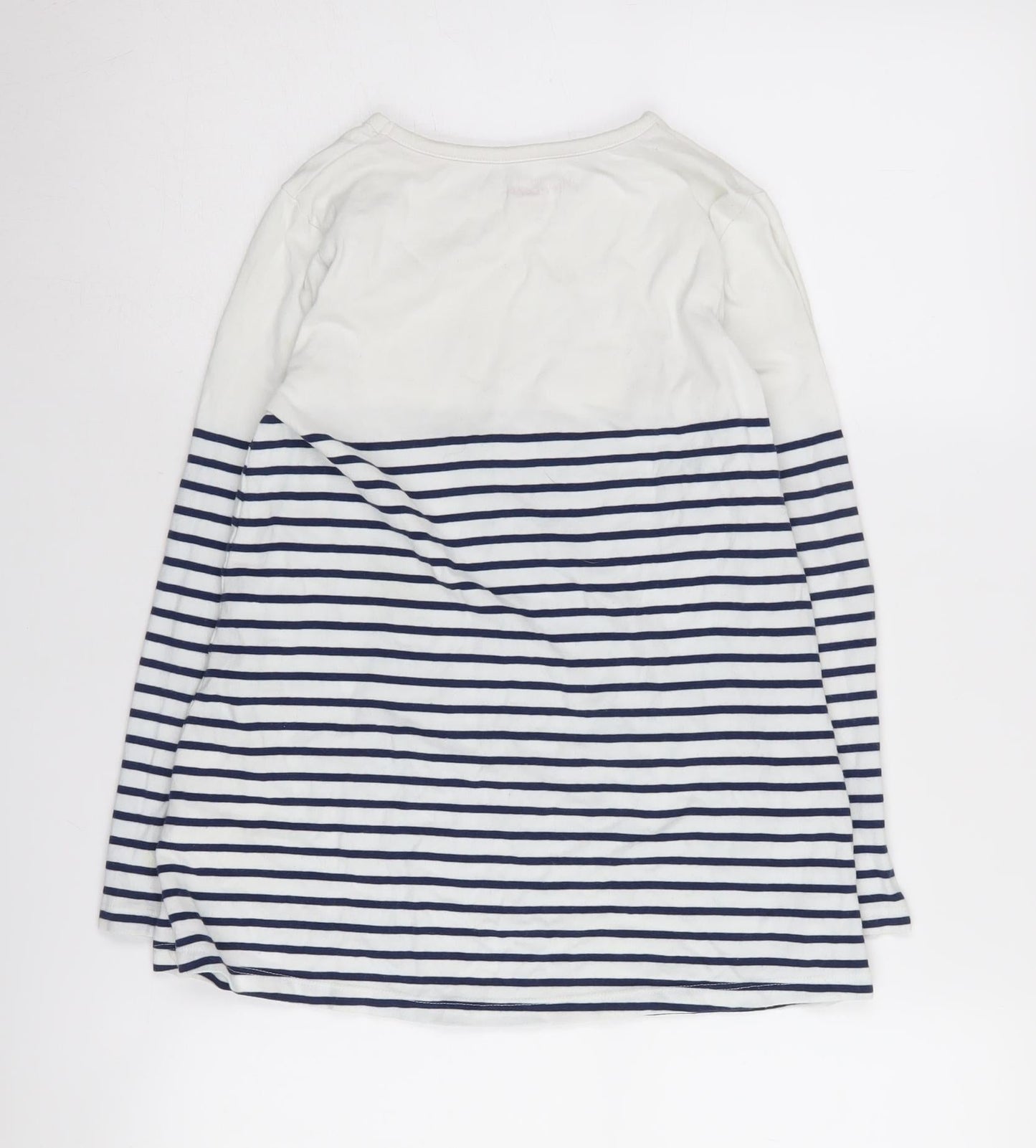 Mini Boden Teens White Striped T-Shirt - Size 12