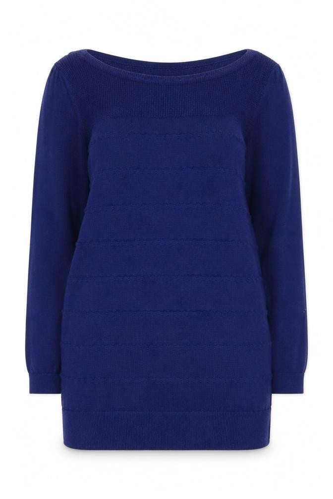 Loft Women's Blue Boat Neck Knit Pullover Jumper, S
