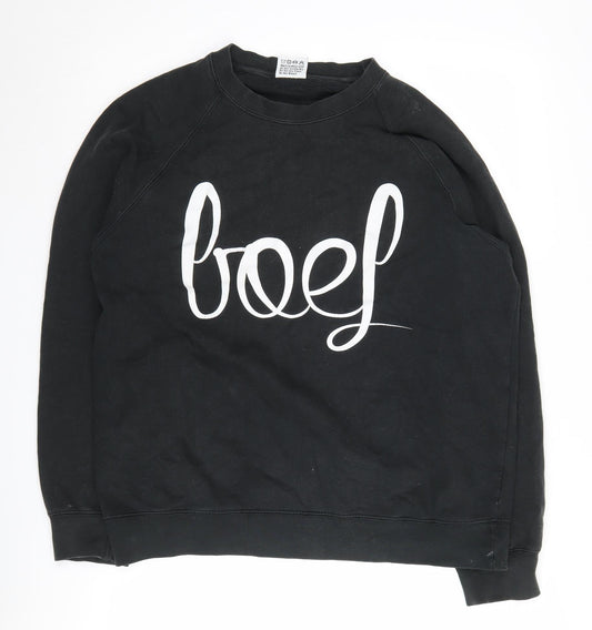 Colourful Rebel Unisex Black Logo Sweatshirt L