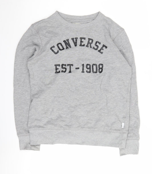 Converse Boys Grey Sweatshirt 12-13 Years Graphic Print Pullover