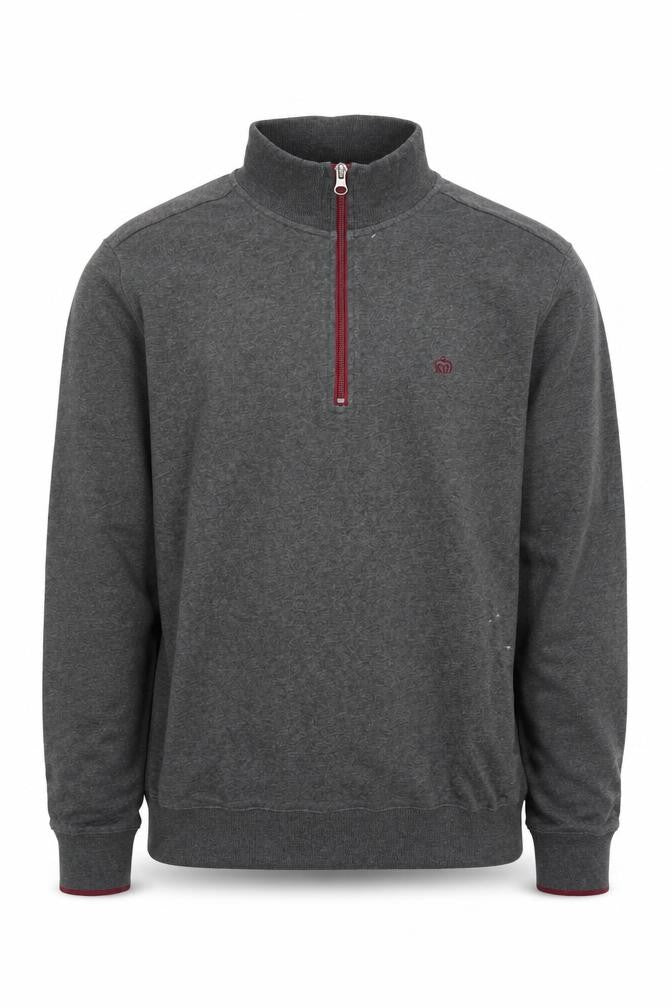 Merc London Men's Grey 1/4 Zip Sweatshirt M