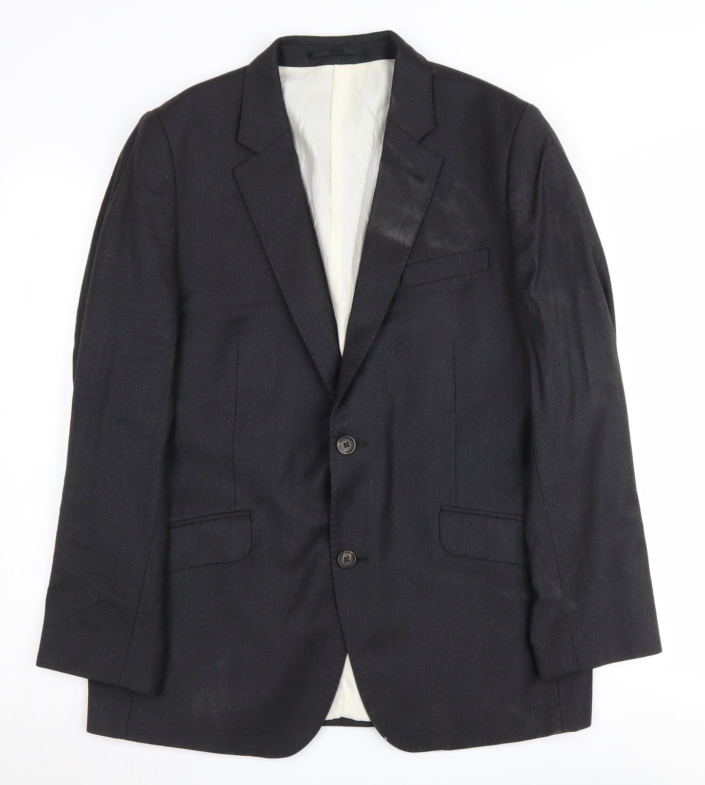 T.M.Lewin Men's Grey Wool Blazer 40 S Slim Fit