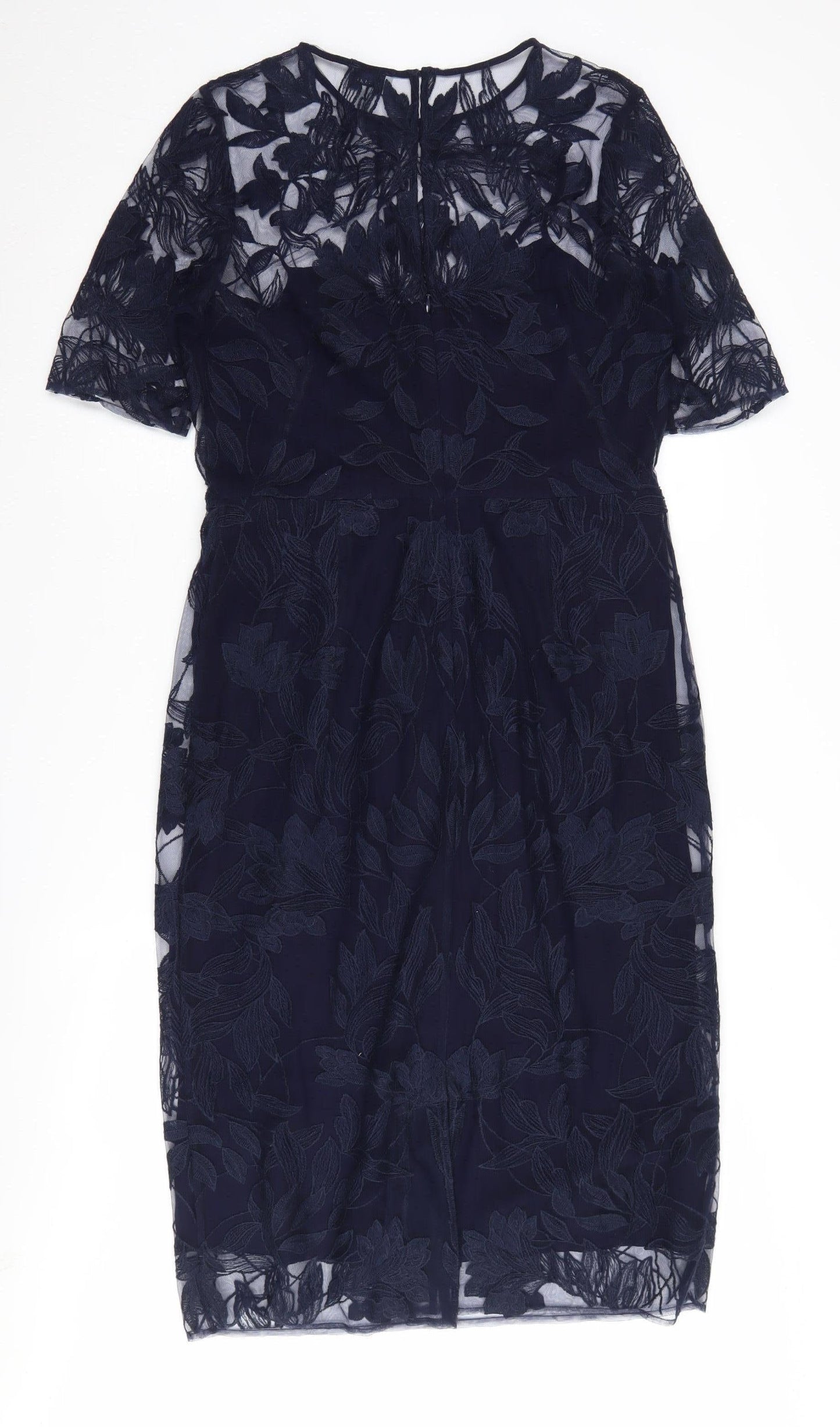 Jigsaw Blue Floral Sheath Women's Dress Size 14