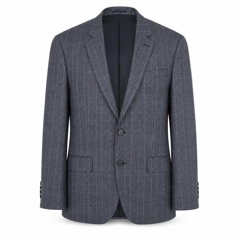 Jaeger Men's Grey Check Blazer 40S Classic Business