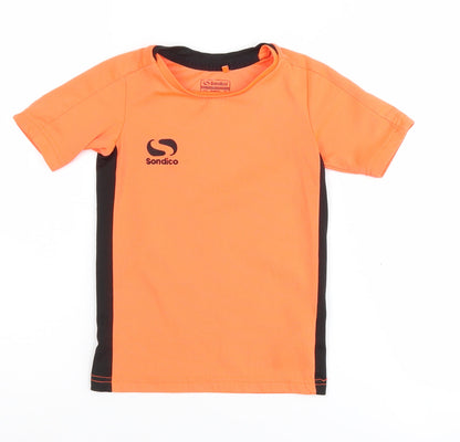 Additional front view of Sondico boys’ orange t-shirt, size 3-4, years, sports style