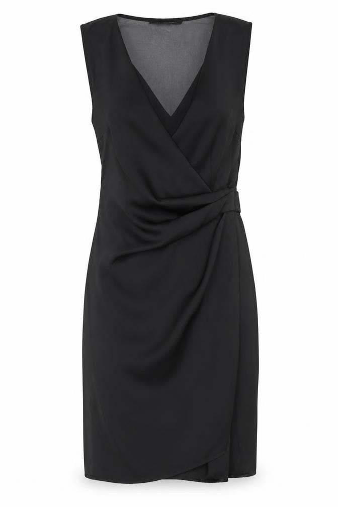 AllSaints Women's Black Wrap Dress, Size 6