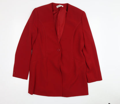Jacques Vert Women's Red Long Sleeve Coat Size 12